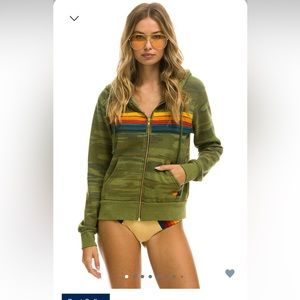 Aviator Nation 5 Stripe Camo Zip Up M